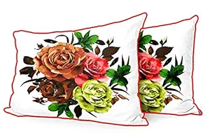 DreamVio Jute Fabric Printed Decorative Pillow/Throw/Cushion Covers for Living Room, Bed Room, Sofa,Chairs,Pillow Cases, Pillow Covers Set of 2, Size 12x18 Inches Style145