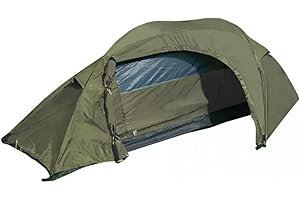 Mil-Tec Recom 1-Person Compact Lightweight Durable Weatherproof Wind & Storm-Resistant Easy-to-Install Tactical Outdoor Hiking Camping Tent with Zipper Entrance & Mosquito Net