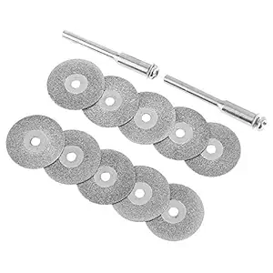 uptodateproducts10pcs/set 25mm Diamond Cutting Discs Saw Blade with 2pcs 3mm Diameter Fixed Rod for Cutting Glass Metal