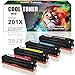 Price comparison product image Cool Toner Compatible for 201X CF400X CF401X CF402X CF403X Toner Replacement for HP 201A Toner HP M277dw Printer 277 for HP MFP M277dw HP Color LaserJet Pro M252dw M252n M277n M274n, Pack of 4