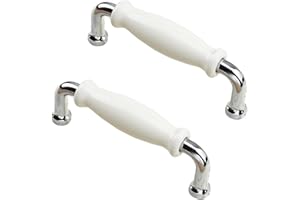 TopHomer Poignée de placard de 2 pièces, poignée d'armoire en alliage de zinc en céramique, poignées de porte de tiroir de cuisine, boutons de porte, pour le tiroir-robe (centre de trou: 96mm)