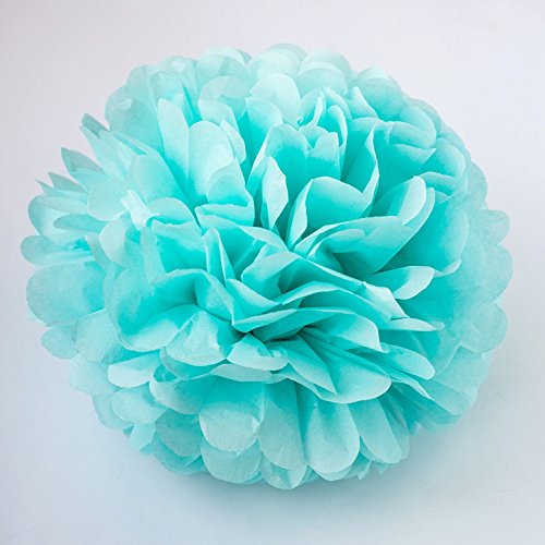 Freedom-vp Papier Pompom 12er 15cm/20cm/25cm Mixed DIY Papier Blumen PomPoms Zum Aufhängen Seidenpapier schöne Dekor für Geburtstag Hochzeitsfest Basteln Babyshower Dekoration Feier Party Baby-Duschen Brautduschen Wohnungdeko (Farbe-2) - 4