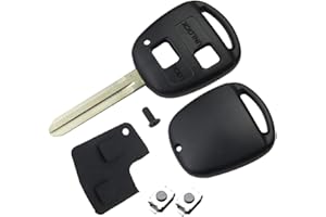 LINGXIYA Car Key Fob Case Replacement for Toyota Yaris Corolla Avensis RAV4 Celica Camry Echo Prado Alphard,2 Buttons Remote Key Cover Repair Kit (Toy43 Blade)