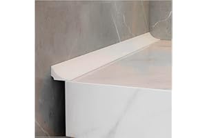 KEQKEV Bath Sealant Strip, Shower Seal Strip, Self-Adhesive Sealant Tape, Shower Threshold Water Barrier for Sink, Bathtub, Wet Room Floor (White(2M)