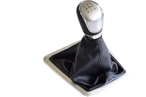 PLHJI Pomello leva cambio manuale cambio con cuffia copri bagagliaio adatto per Ford Focus 2 MK2 FL adatto per C-MAX 2006-2011 MK3 MK4 MK7 -Silver-5_Speed