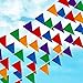 Produktbild Joykey Multi-Farbe wimpel 100M Nylon Bunting Banner geflochten String Wimpelkette für Hochzeit Geburtstag Party Outdoor Garten Dekoration, 200 Dreieck Fahnen