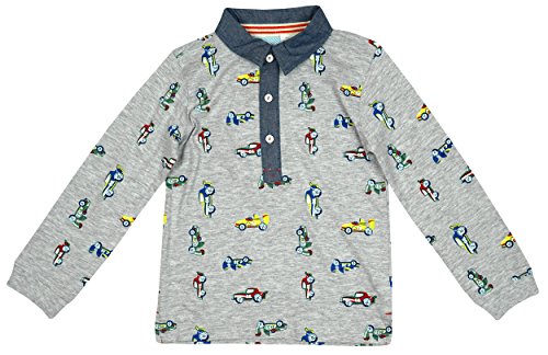 Boys Baby Toddler Racing Motor Car Print Long Sleeve Polo Top sizes from Newborn to 3 Years