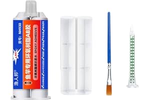 WHYCHSTORE Kit de réparation de canne à pêche de qualité supérieure - Colle époxy AB - 50 ml - Parfait pour les bâtons sous-marins de mer et de route (transparent)