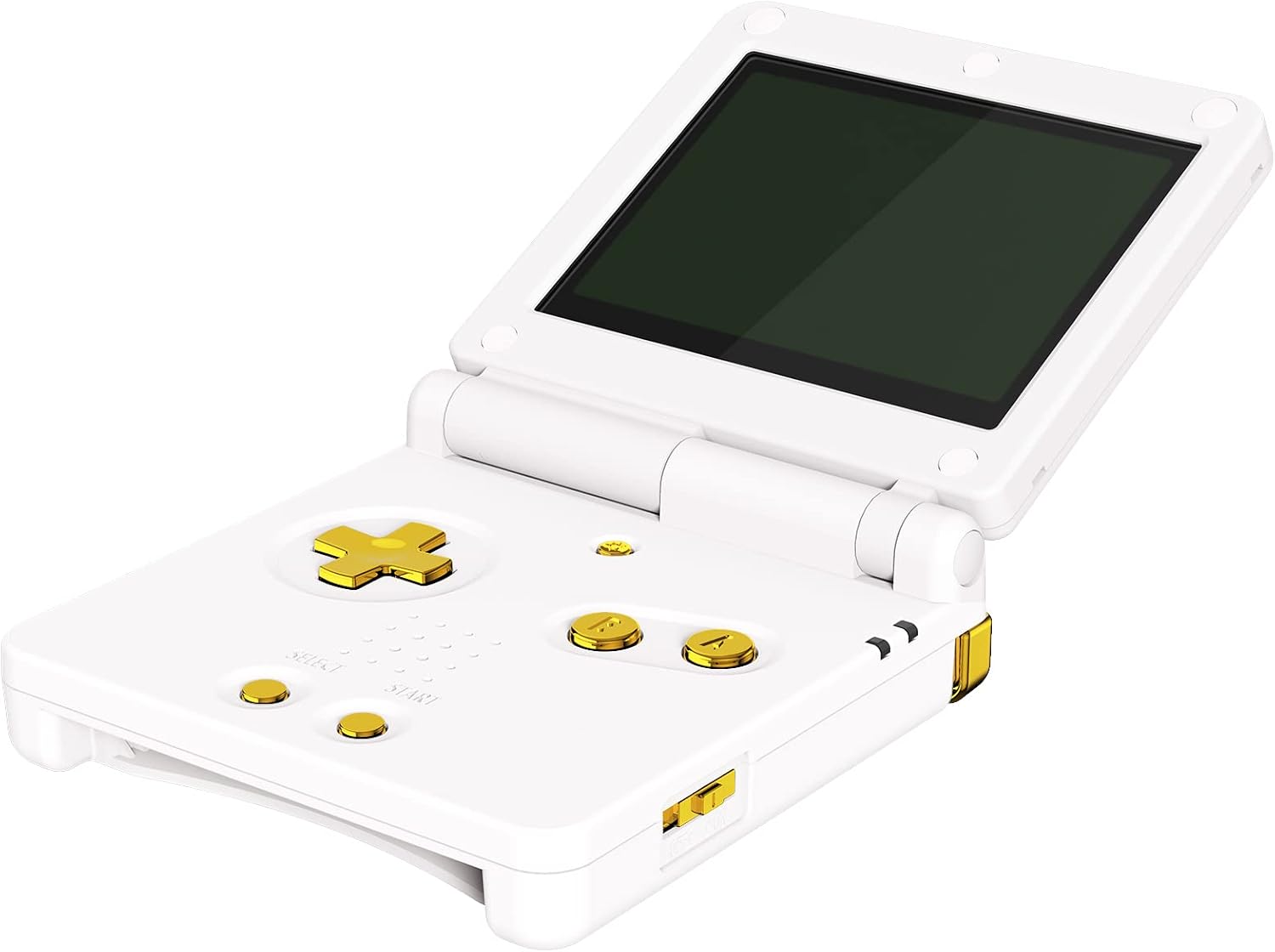 eXtremeRate Botones Completos para Gameboy Advance SP Accesorios Teclas de Repuesto Botón de A B L R Power On Off Volumen D-Pad Botones para GBA SP, No Incluye Control, Dorado Cromo