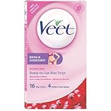 Veet Bikini & Underarm Ready-to-Use Wax Strips with Shea Butter & Berry (16 Wax Strips + 4 Perfect Finish Wipes)