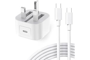 TORTOISE LOOK iPad Charger and Plug 20W USB C Fast Charger With 2M USB C Cable for iPad Pro 12.9" 2022-2025/11" 2021-2024, iPad Air 11" Gen 6th/10.9" Gen 4th/5th, iPad Mini 7th/6th, iPad 11th/10th Generation White