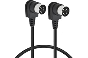 HUHANGGod Doppio angolo a 90 gradi, grande spina DIN a 8 pin per altoparlante maschio, 2 cavi di prolunga DIN a 8 pin, per Bang e Olufsen B&O PowerLink BeoLab (0,5 metri)