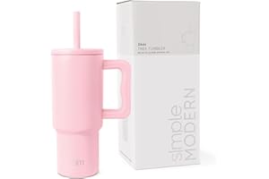 Simple Modern Kids 24 oz Tumbler with Handle and Silicone Straw Lid | Spill Proof and Leak Resistant | Reusable Stainless Steel Cup | Gift for Kids Boys Girls | Trek | 710ml | Blush