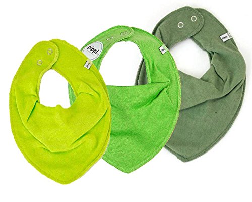 Pippi 3er Set Baby Dreieckstuch Halstuch Lätzchen GRÜN