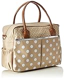 bebe-jou 310039 Wickeltasche in gepunktete Naturfarben und mit passender Wickelunterlage, beige - 2