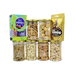 VT REAL NUTRI Dry Fruits Combo Pack , Dry fruit And Nut Square Gift Box, Basket for Diwali |Rakhi | Christmas | Pongal | Corporate Gift 800gm (125*6)
