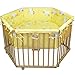 "Honey Bee" Deluxe Wooden Playpen-Hexagonal yellow motive: duck