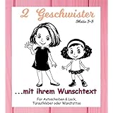 NEU Aufkleber/Sticker *** 2 GESCHWISTER - Schwestern mit Wunschtext*** (Motiv 3-5) Größen.- und Farbauswahl - für Auto, Kinderzimmer - Wände,Türen, Autoscheiben/Lack uvm