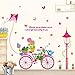 Produktbild Top von Top Store Cartoon Tiere Wandsticker Schmetterlinge Blumen Abnehmbare Wandaufkleber Home Decor PVC Kunst Wandbild Baby Jungen Mädchen Kinder Schlafzimmer Küche Dekoration Poster Bike Kite Street Light