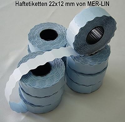 Apli 100914 Lot de 7 Rouleaux de 1500 Etiquettes enlevable sinusoïdale 22 x 12 mm Blanc