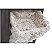 Rebecca srl Cabinet Forniture Storage 3 Wicker Baskets Grey White Vintage French style Bathroom House (Cod. 0-3175) ...
