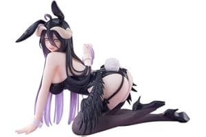 YLEAFUN Statue Albedo Bunny Girl Anime Agenouillée Pose Modèle Sculpture Ornement 12 cm Topper de Gâteau Figurines Collection Manga Cadeaux pour Fans