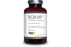 ‎KENAY BCM-95® (Curcugreen®) Kurkuma-Extrakt - 750mg pro Tagesdosis - pflanzliche Kapsel - Vegan - Ohne Magnesiumstearat - 300 Kapseln vege KENAY EUROPE