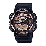 Casio Men's Rose Gold Dial Resin Band Watch - AEQ-110W-1A3VDF