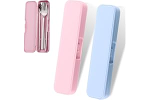 CUHZA Bolsa para cubiertos, 2 unidades, caja para cubiertos, caja de almacenamiento para platos, cuchara portátil, tenedor para trabajo, escuela, camping, almacenamiento de cubiertos de viaje