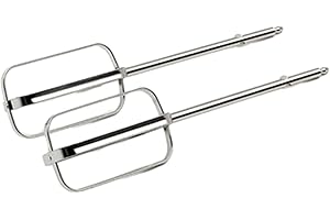 EASYBYMALL Edelstahl Rührbesen, 2 Stück Rührbesen, Rührstäbe für Handmixer, Langlebiger Ersatzrührbesen für Handmixer, Rechts Links Quirl Mixer für Küchenmaschine (2 Rührbesen mit je 4 Stäben)