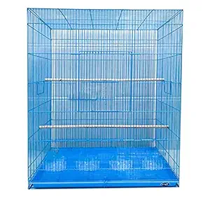 Lovely PET'S Kingdom-Bird cage for Budgies, Finches , Love Birds, Cocktails, Cuttlefish Bone Holder, 4 Cups , 2 Perch Sticks -( Colors May Vary , 29 Inch) Dimension : L-76 xW -46 xH- 90 cms