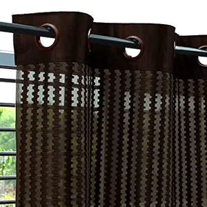 Story@Home Fancy Sparkling Sheer Strip Premium String Beads Hanging Net 2 Piece Polyester Door Curtain Set - 7ft, Pearl White