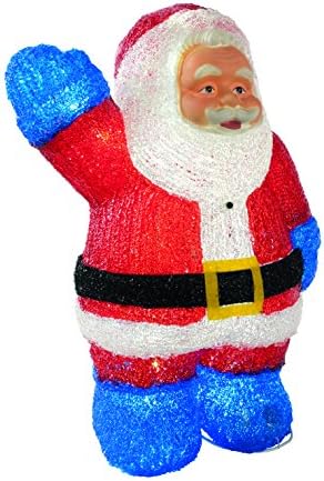 Festive Acrylic Singing Musical Led Light Up Santa Claus Xmas Christmas Motion Activated Statue Figure Indoor Outdoor