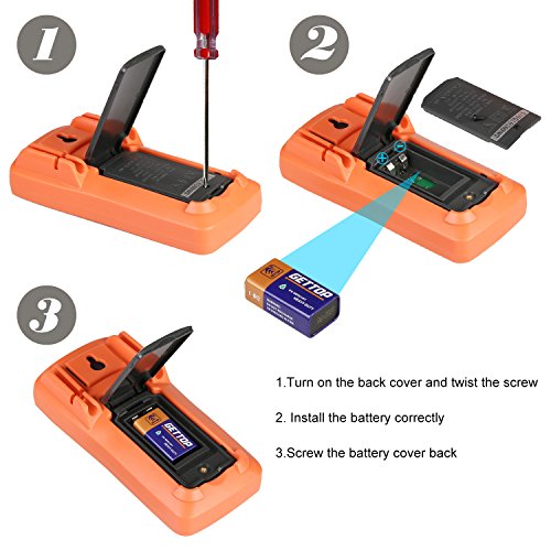 Thsinde Digital Multimeter mit Automatischer Bereichswahl (Auto-Ranging), hintergrundbeleuchtetem LC-Display (6000 Counts), mit Messleitungen und Krokoklemmen. Zur Gleich- und Wechselspannungsmessung mit Spannungswarnung, Strom-, Widerstands- und Diodenmessung, Durchgangsprüfung und Frequenzmessung. Äußerst praktisch für alles rund um’s Haus, für Elektronik- und Heimwerkeranwendungen. - 5