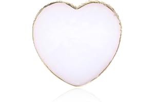 Tyqour Palette de manucure peinte en résine pour nail art - Bord doré - Palette Nail Art - Palette de maquillage en résine - Forme de cœur - Outil de mélange cosmétique (blanc)