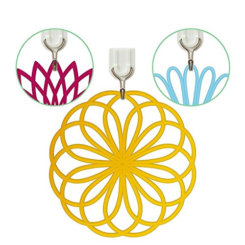 Silikon-Topfuntersetzer in Blumenform (3 Stück) Premium-Qualität, isoliert, flexibel, robust, rutschfest grün - 6