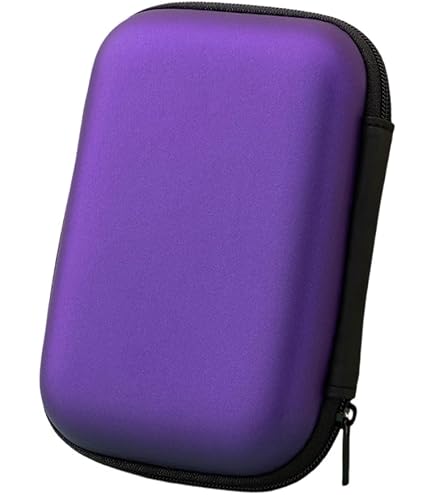 kwmobile Custodia rigida per auricolari cuffie In Ear - Astuccio con zip scomparto interno con retina - Porta auricolari rigido da viaggio - nero