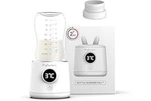MYBAMBINI'S MyBambini’s MAX scaldabiberon portatile senza fili, scaldabiberon da viaggio, scalda latte elettrico portatile, scaldabiberon usb, compatibile con MAM, NANOBEBE (COLLO LARGO), NIP (bianco)