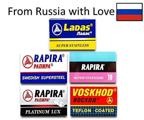 Lamette a doppio filo di qualità marche Rapira e Ladas, confezione campione da 30 lamette