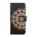 Price comparison product image Gelusuk Samsung Galaxy S7 Case,Galaxy S7 Leather Case,Mandala Flower Luxury PU Leather Flip Wallet Full Body Protective Case with Card Slots&Stand Case Cover for Samsung Galaxy S7-Black,Mandala
