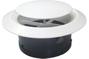 AZITICY Grille d'Aération Ventilation Ronde de Plafond pour Conduit 100mm Sortie d'air Murale Ajustable (4 Inch)