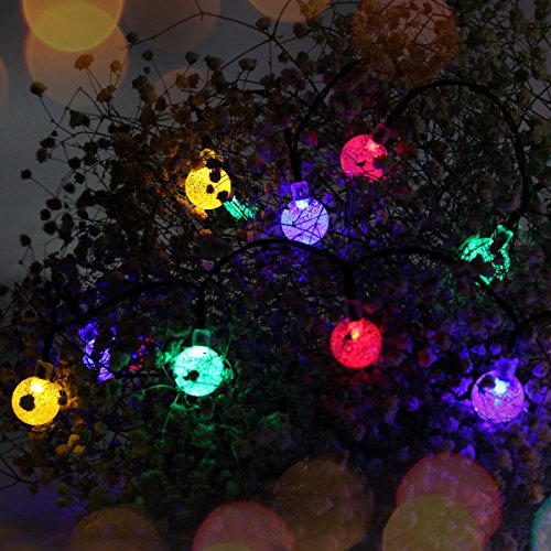 Panpany 50 LED Solar Lichterkette 7m Outdoor Lichter Multi-color Kristall Weihnachtskugel Kugel Licht für drinnen , Garten, zuhause, Rasen, Party oder Feriendekoration - 3