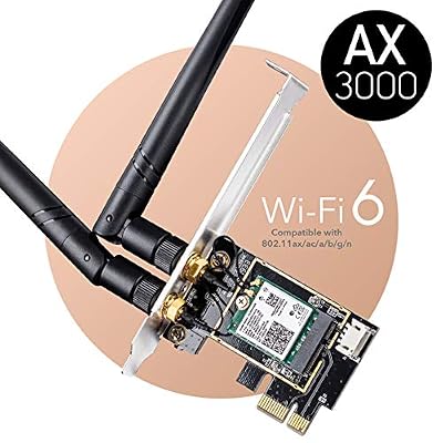 Cudy WE3000 AX3000 Carte WiFi 6 PCIe pour PC, Bluetooth 5.0 PCIe, 2402Mbps + 574Mbps WiFi 6 Vitesses, Intel AX200, OFDMA, Compatible Bluetooth 5.0/4.2/4.0, Windows 10 Uniquement