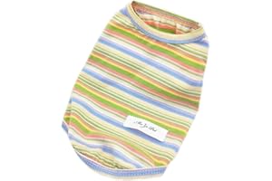 Tadipri Maglietta per Cani Piccola Taglia Estate Cuccioli Canottiera in Morbido Cotone Canottiera a Righe Fresco Abbigliamento per Gatti Chihuahua e Animali Domestici Barre di Colore S