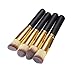 Start makers® 8 Piece Makeup Brushes - Wood Vegan Cosmetic Brushes -Professional Face & Eye Makeup Brush Set - Natural Make Up Brushes -Foundation Power Liquid Cream Makeup Tool & Start makers Pouch