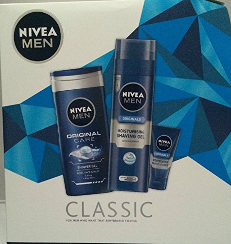 Nivea Men Shower Gel/Shaving Gel and Rehydrating Moisturiser Classic Gift Set