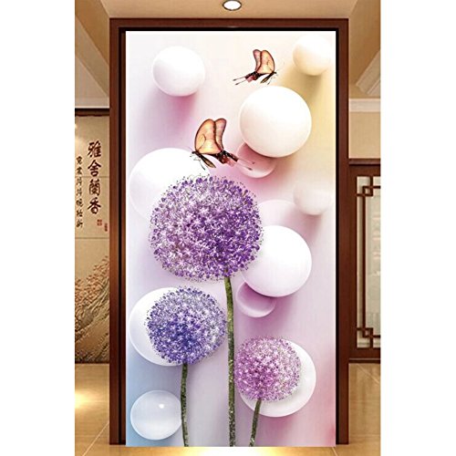 Wishwin 5D DIY Runde Diamant-Stickerei-dandelion-Perlen-Schmetterlings-Anstrich-Querheftungsrhinestone-Ausgangsdekor - 2