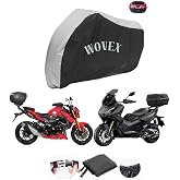 Wovex Honda ile Uyumlu Pcx 125 Motosiklet Brandası Gri Siyah Kombinasyonlu Arka &Ccedil;anta Uyumlu Motor Branda