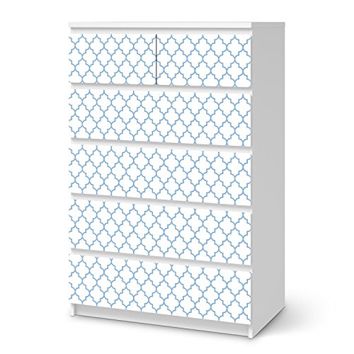 Klebefolie für IKEA Malm 6 Schubladen (hoch) | Möbelsticker Klebesticker Tapete Folie Möbel dekorieren | Wohnen & Dekorieren Schlafzimmer-Dekoration Moderne Deko | Muster Ornament Retro Pattern - Blau Klebefolie für IKEA Malm 6 Schubladen (hoch) | Möbelsticker Klebesticker Tapete Folie Möbel dekorieren | Wohnen & Dekorieren Schlafzimmer-Dekoration Moderne Deko | Muster Ornament Retro Pattern - Blau