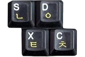 HQRP Tastaturaufkleber Koreanische transparente laminierte mit Gelben Buchstaben für Laptop Notebook PC Tastaturen